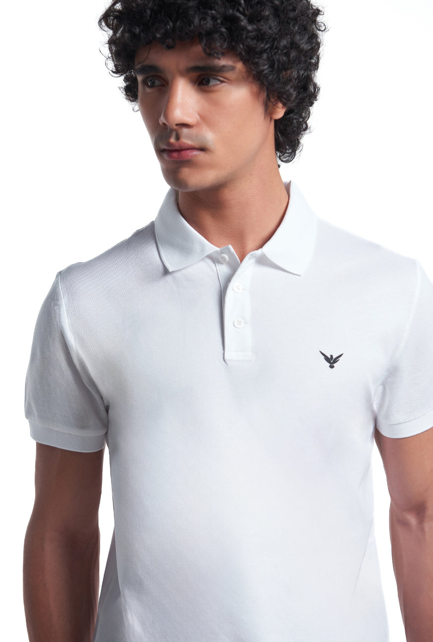 Mens Basic Polo – White | Premium Cotton Polo Shirt
