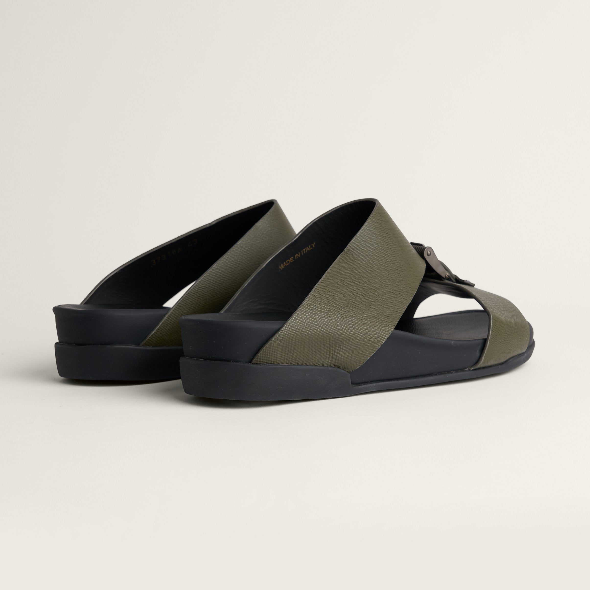 Handmade Sandal Saffiano Bosco