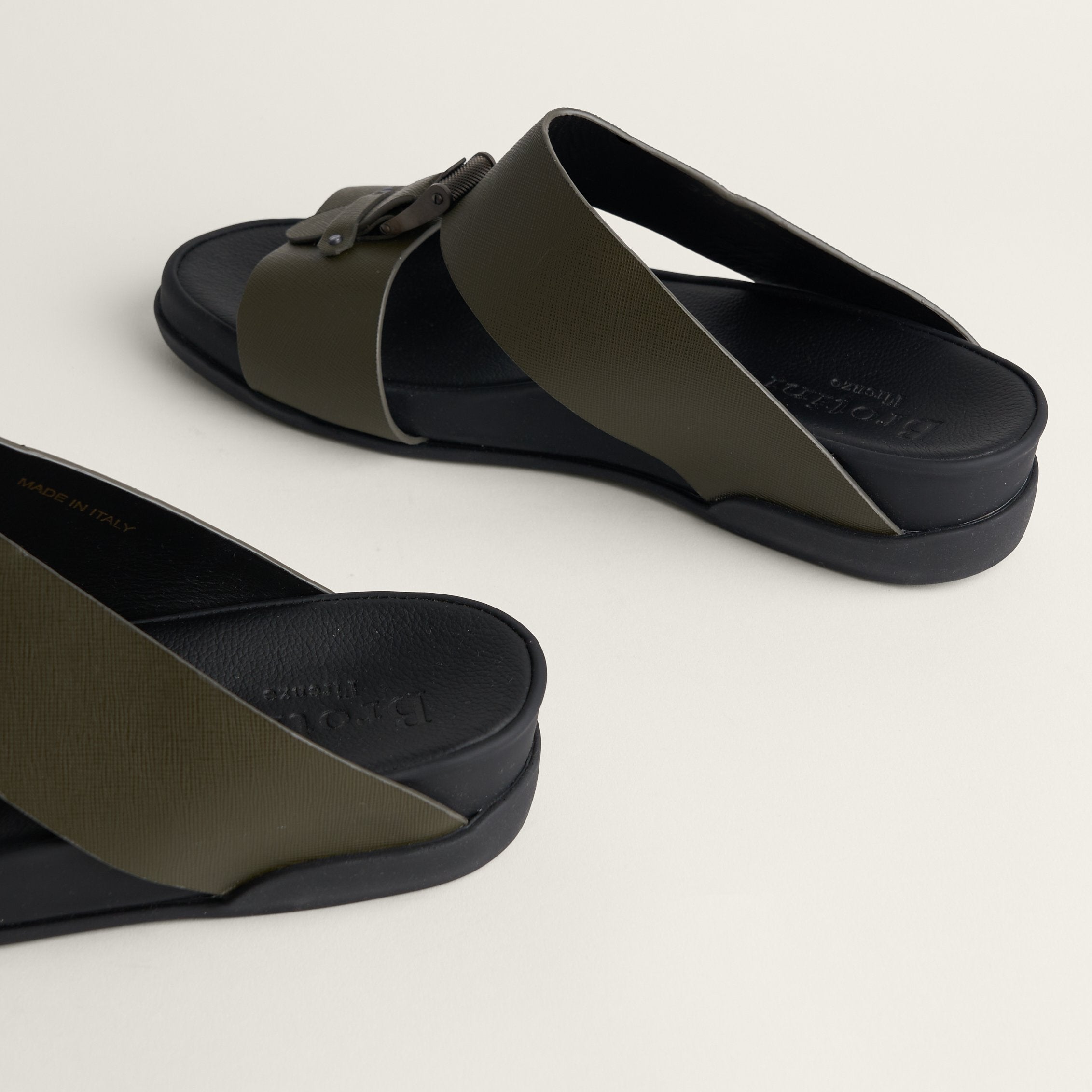 Handmade Sandal Saffiano Bosco