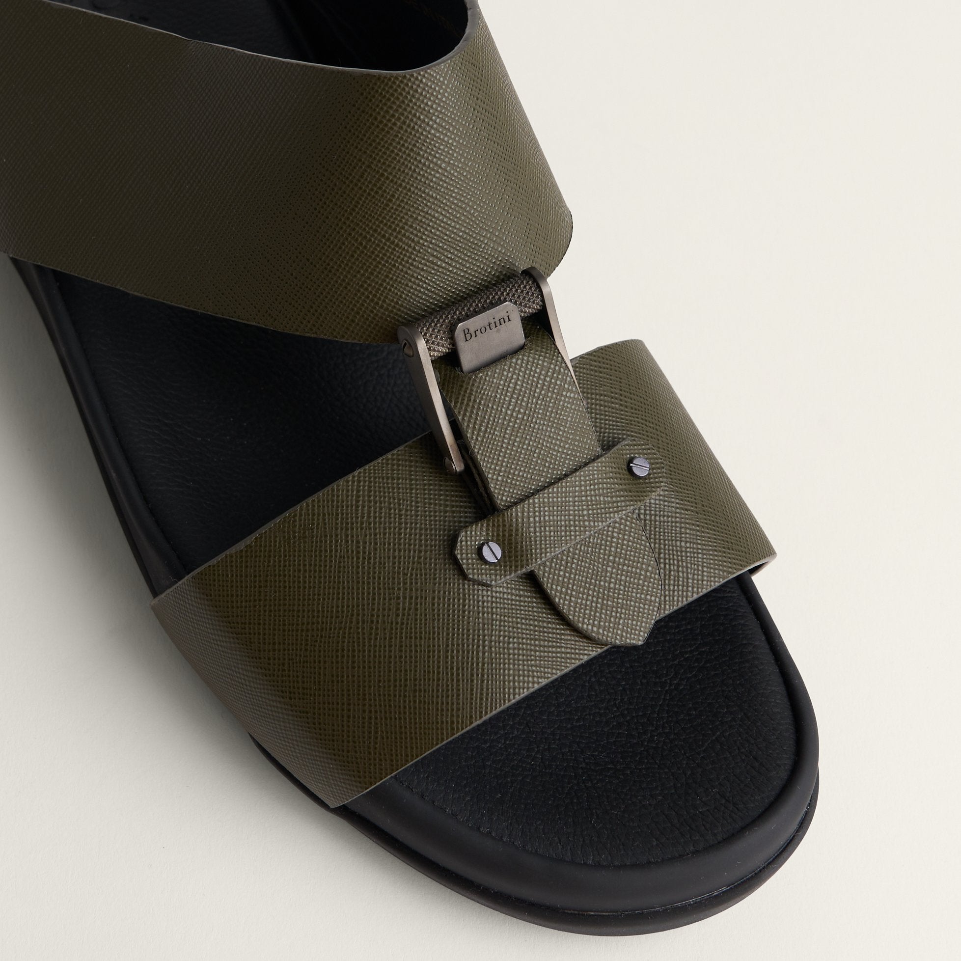 Handmade Sandal Saffiano Bosco