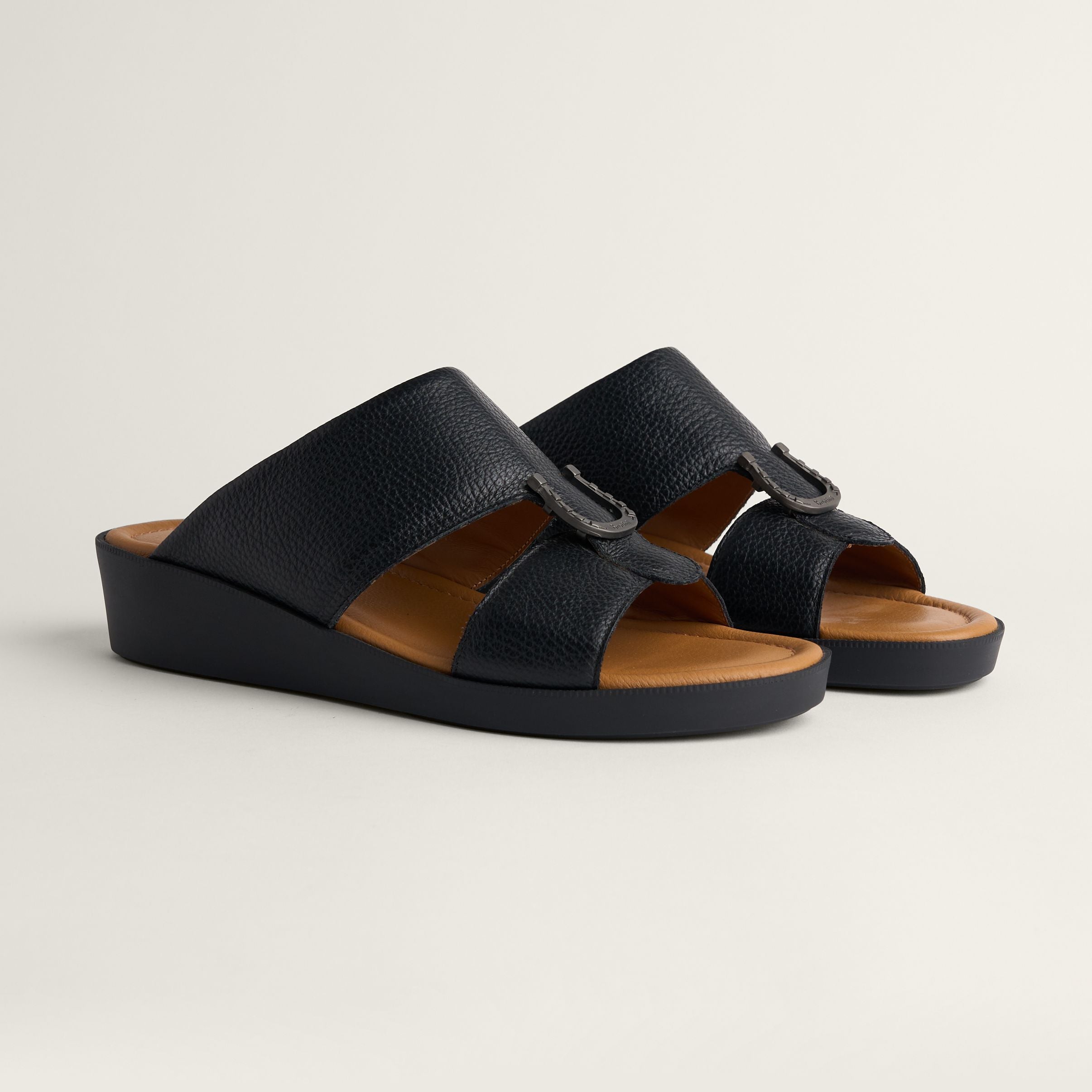 Sandal Calf Staffa Black | Handmade Italian Leather Sandals