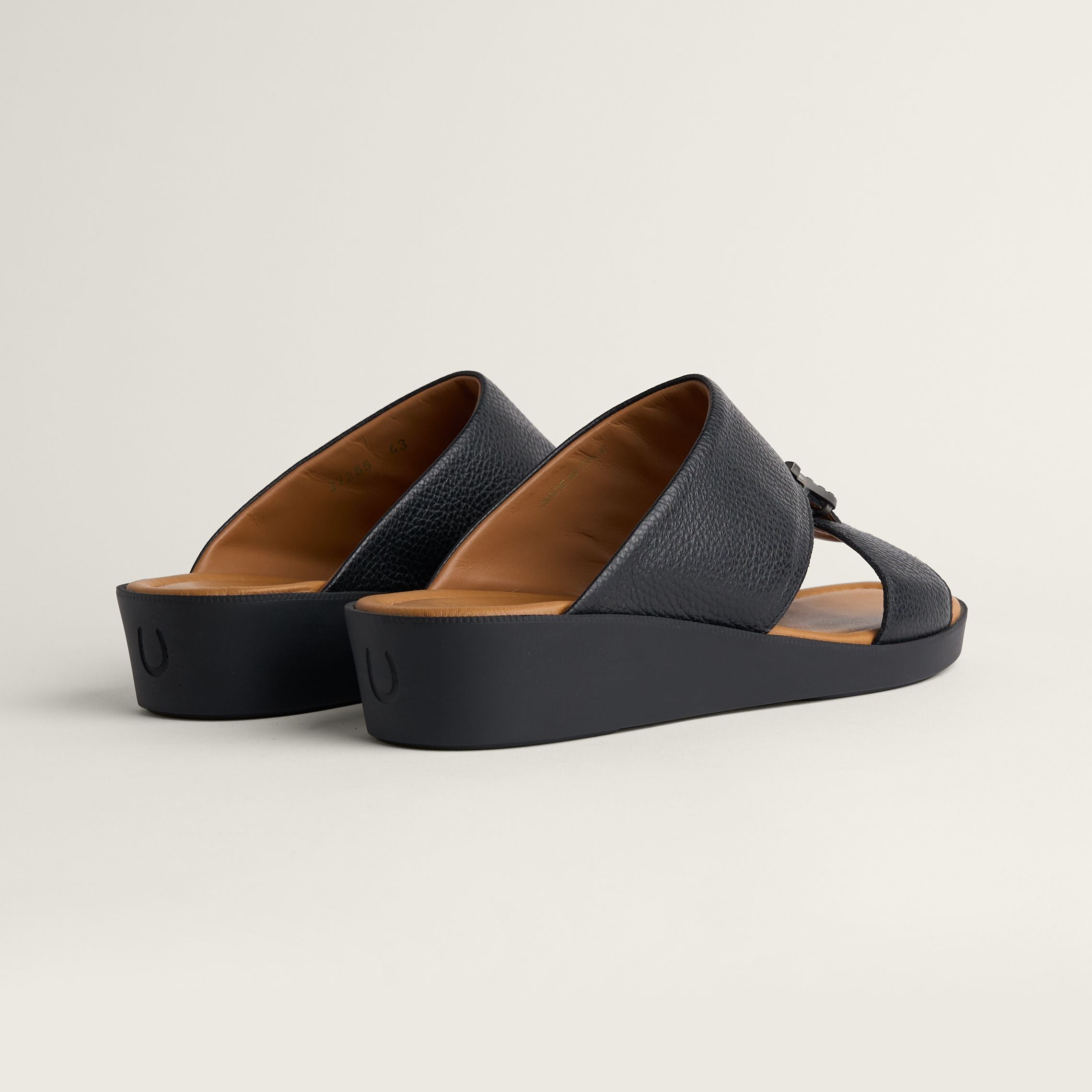Sandal Calf Staffa Black | Handmade Italian Leather Sandals