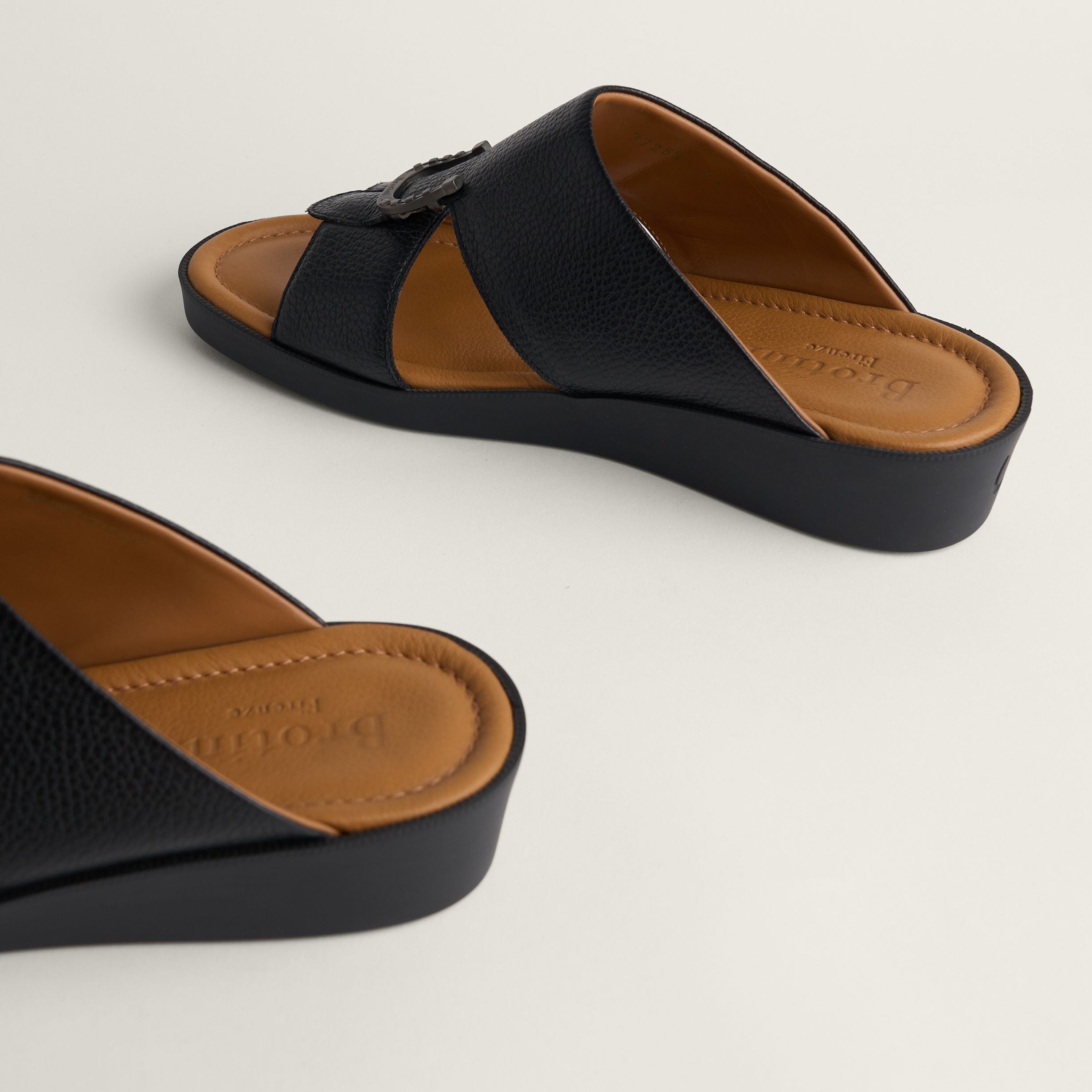 Sandal Calf Staffa Black | Handmade Italian Leather Sandals