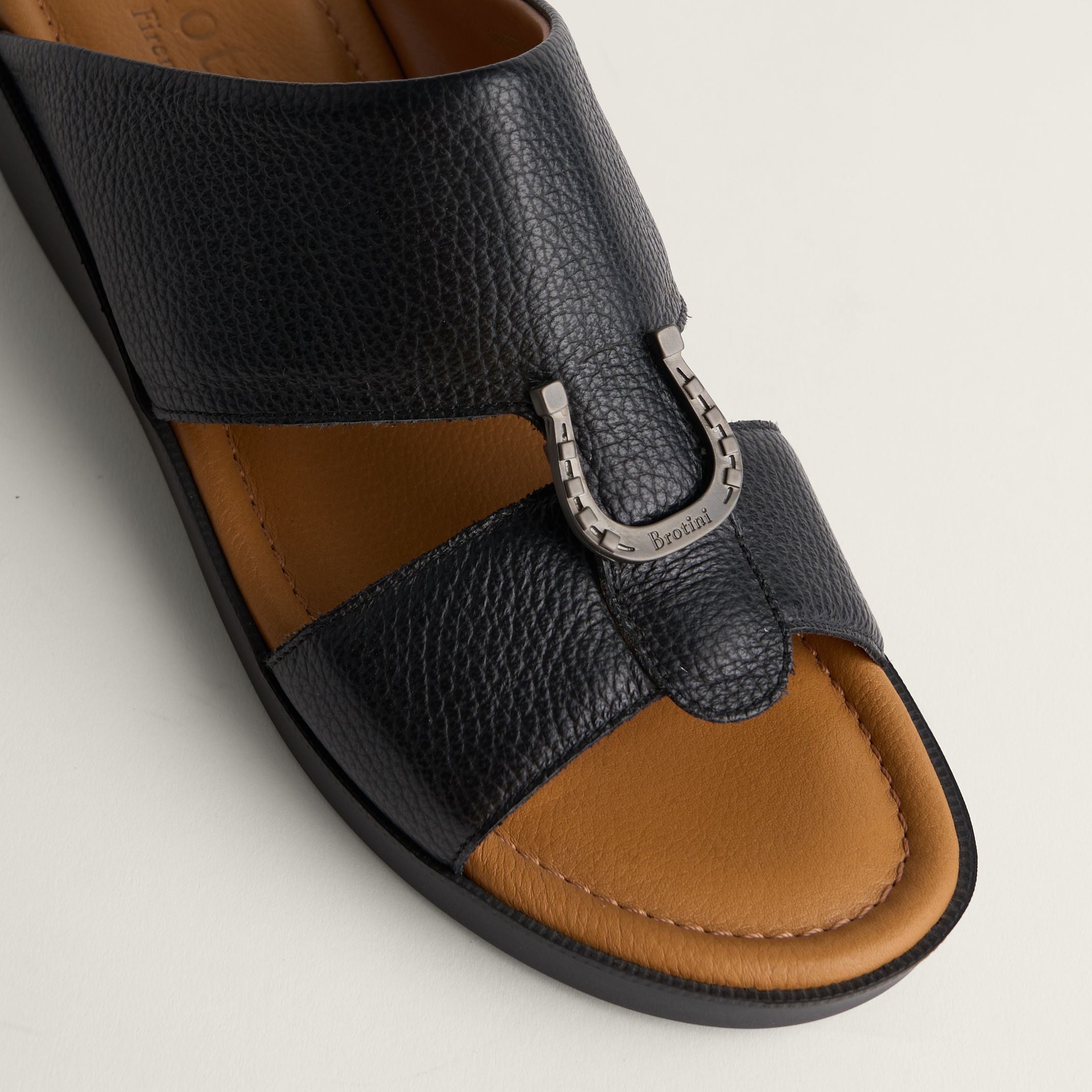 Sandal Calf Staffa Black | Handmade Italian Leather Sandals