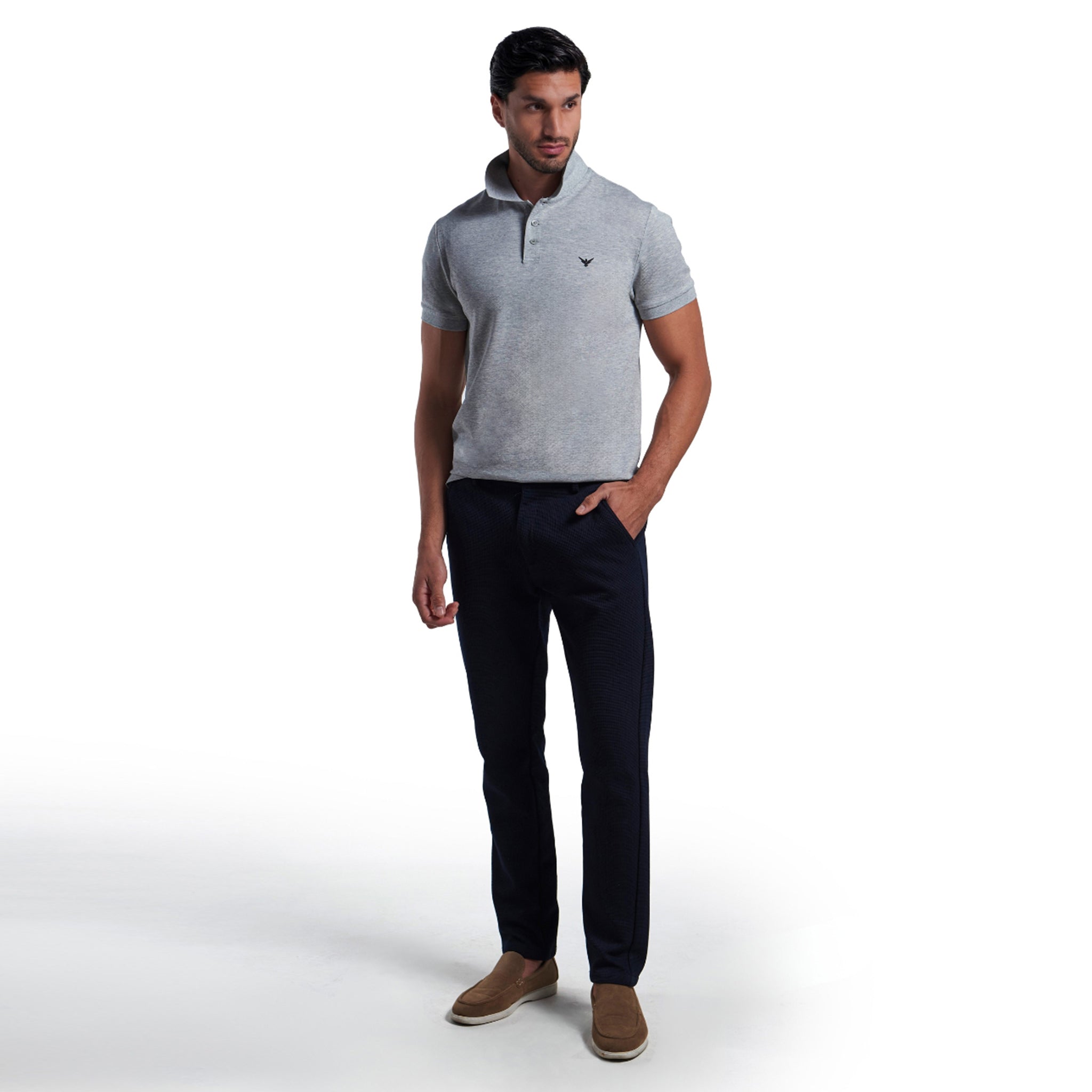 Mens Basic Polo - Grey