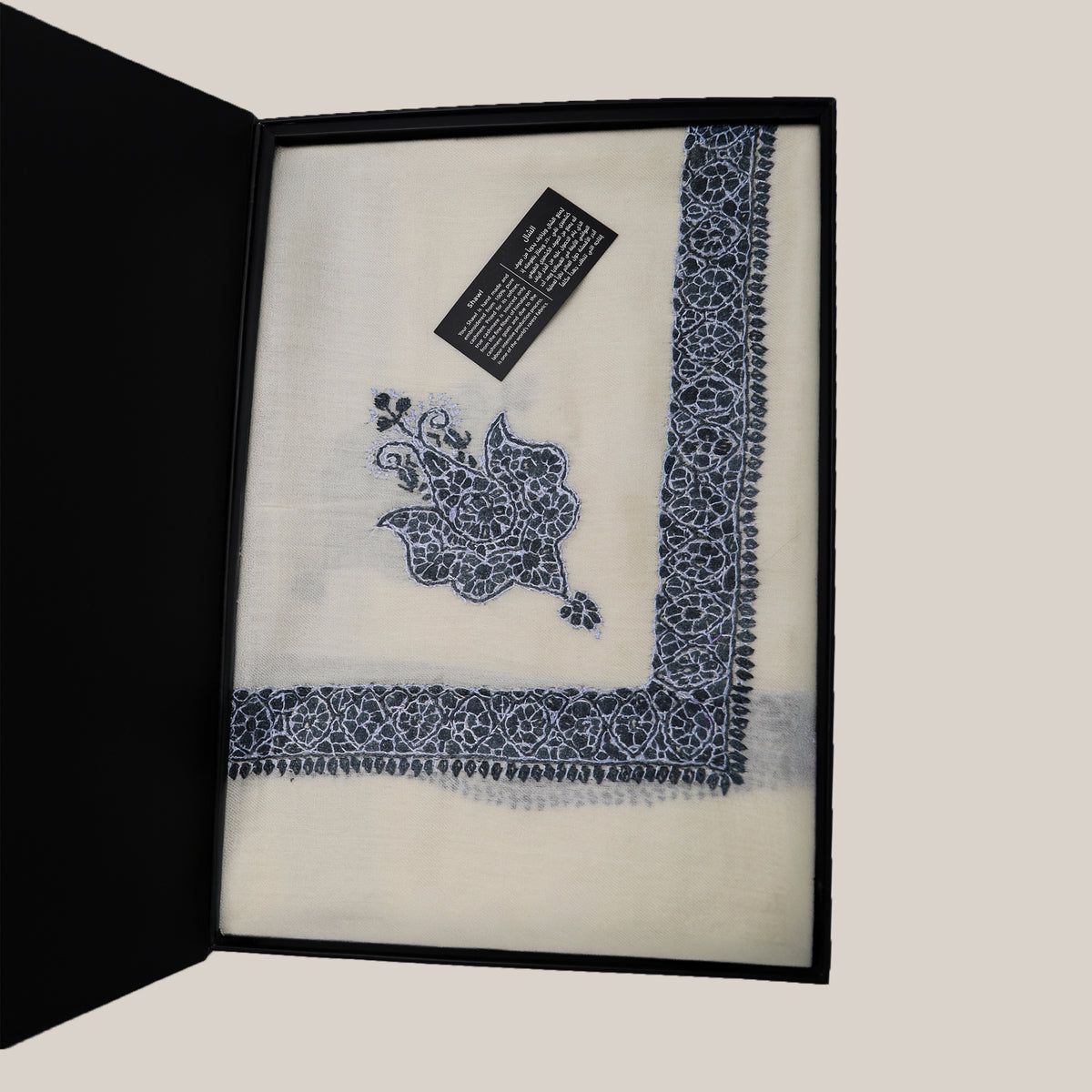 Shawl Cashmere (Turma) Black EMB