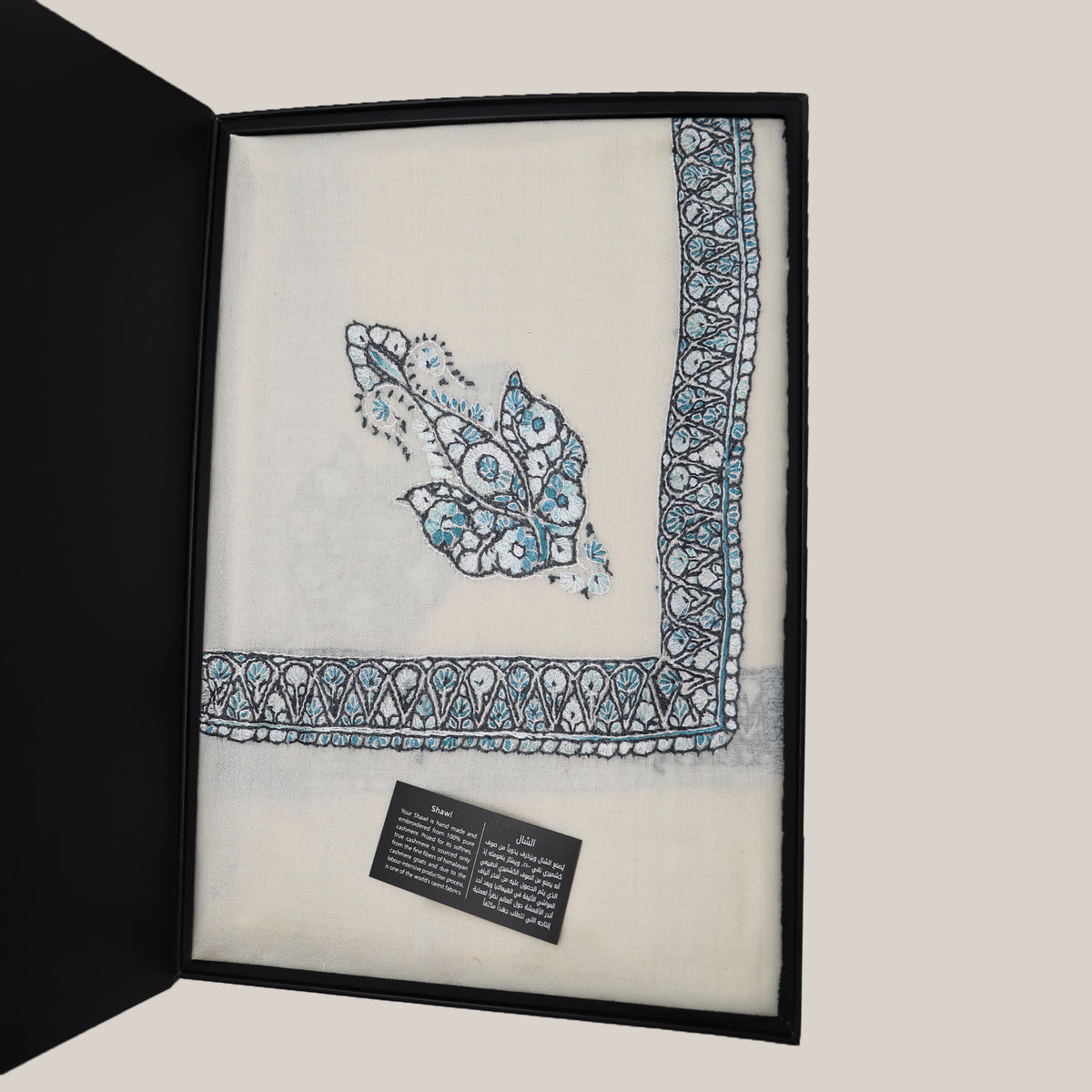 Shawl Cashmere (Turma) Grey EMB